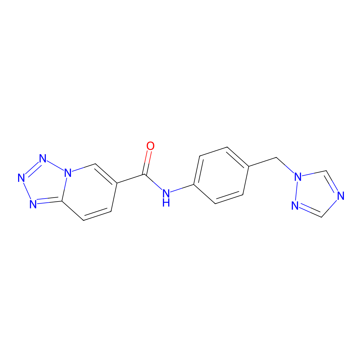 N-[4-(1H-1,2,4-triazol-1-ylmethyl)phenyl]tetrazolo[1,5-a]pyridine-6-carboxamide molecular structure, CAS 1401588-77-9
