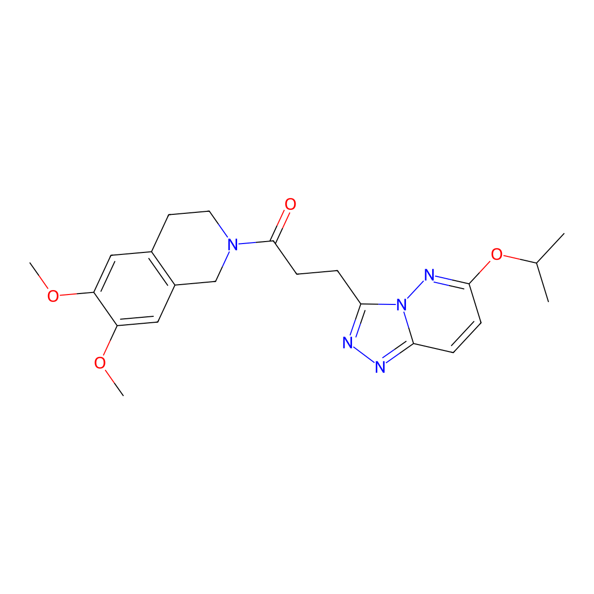 1-(6,7-dimethoxy-3,4-dihydroisoquinolin-2(1H)-yl)-3-[6-(propan-2-yloxy)[1,2,4]triazolo[4,3-b]pyridazin-3-yl]propan-1-one molecular structure, CAS 1401588-95-1
