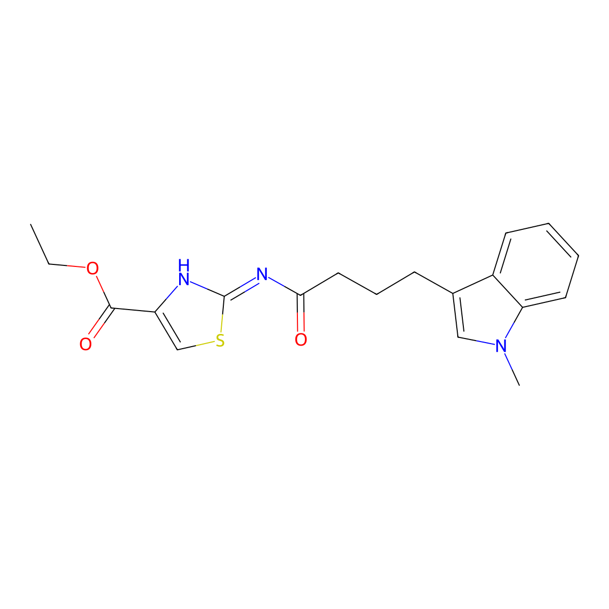 ethyl 2-{[4-(1-methyl-1H-indol-3-yl)butanoyl]amino}-1,3-thiazole-4-carboxylate molecular structure, CAS 1401589-06-7