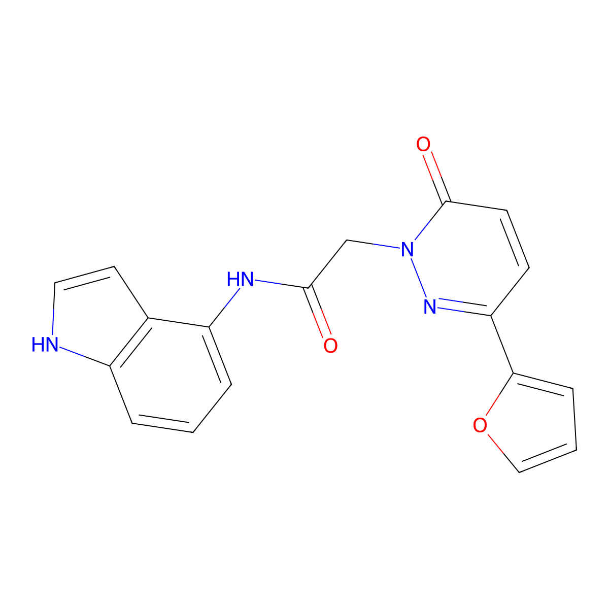 2-[3-(furan-2-yl)-6-oxopyridazin-1(6H)-yl]-N-(1H-indol-4-yl)acetamide molecular structure, CAS 1401589-12-5