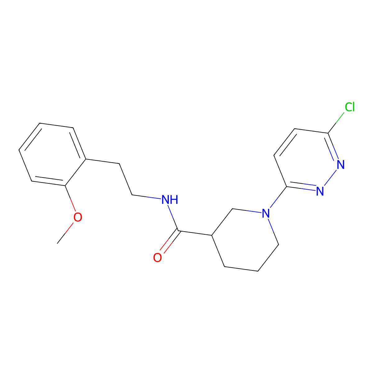 1-(6-chloropyridazin-3-yl)-N-(2-methoxyphenethyl)piperidine-3-carboxamide molecular structure, CAS 1401589-18-1