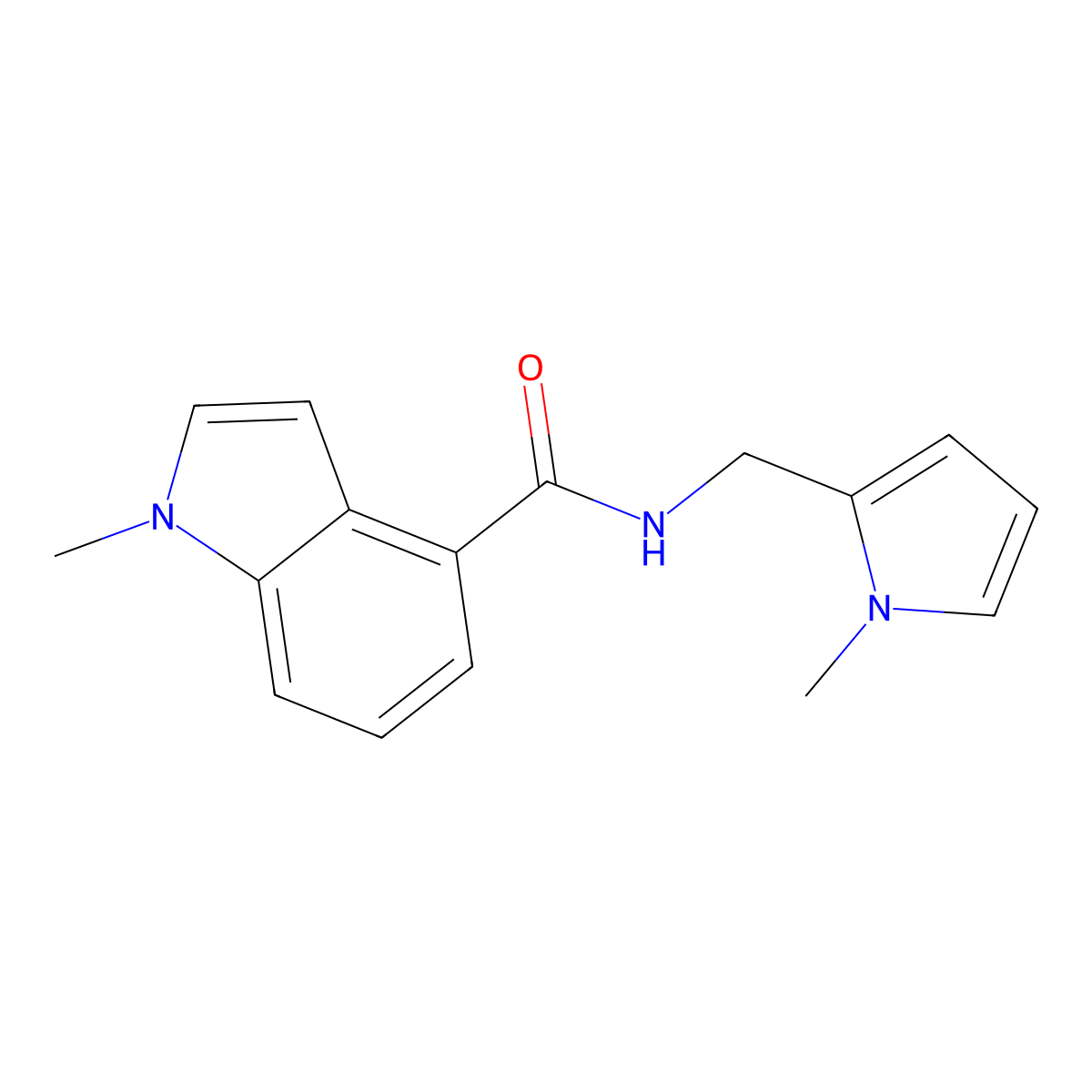 1-methyl-N-[(1-methyl-1H-pyrrol-2-yl)methyl]-1H-indole-4-carboxamide molecular structure, CAS 1401589-41-0