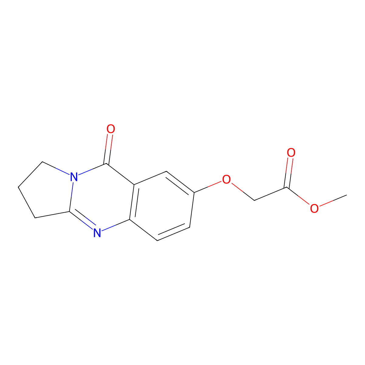 Methyl [(9-oxo-1,2,3,9-tetrahydropyrrolo[2,1-b]quinazolin-7-yl)oxy]acetate molecular structure, CAS 1401589-49-8