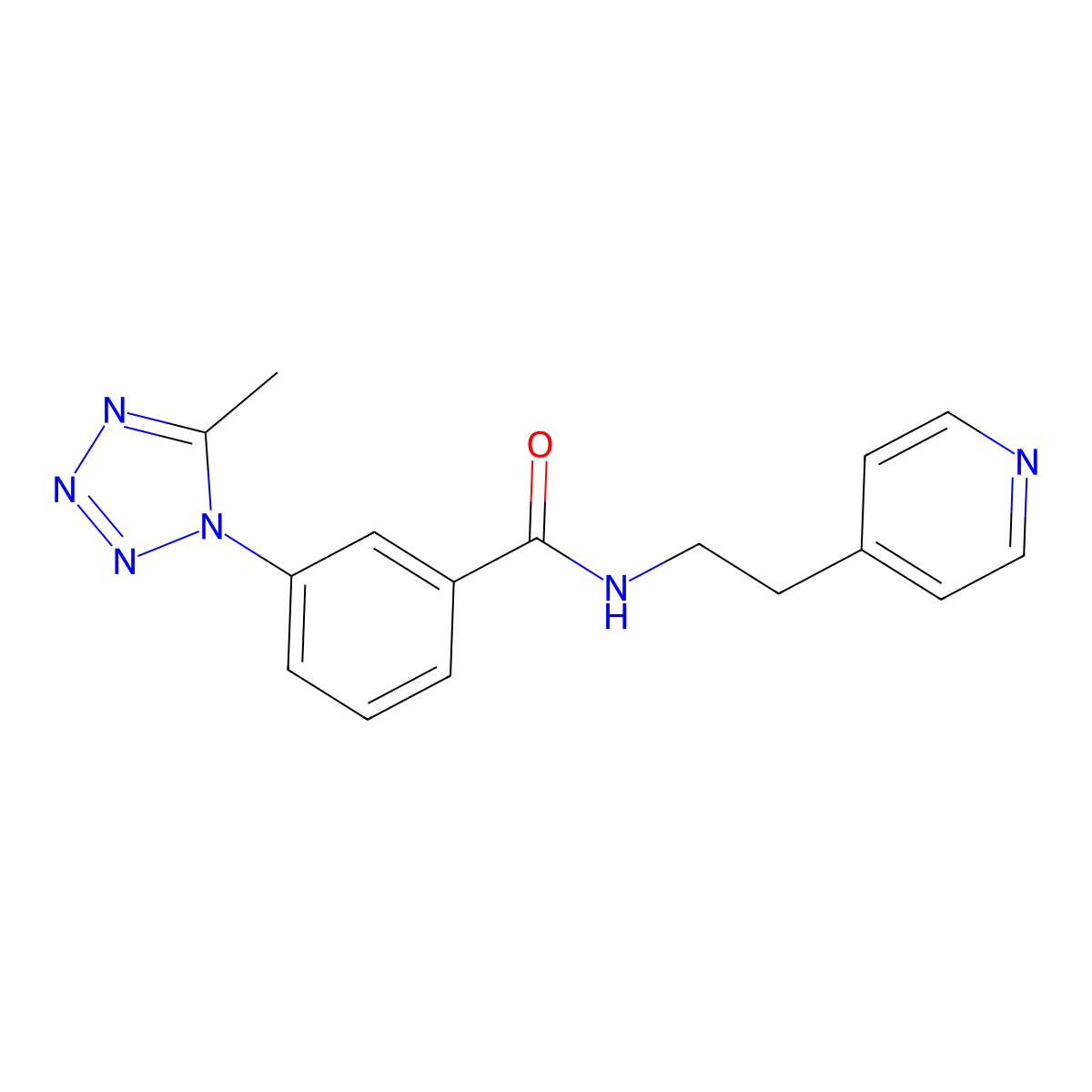 3-(5-methyl-1H-1,2,3,4-tetraazol-1-yl)-N-[2-(4-pyridyl)ethyl]benzamide molecular structure, CAS 1401589-67-0