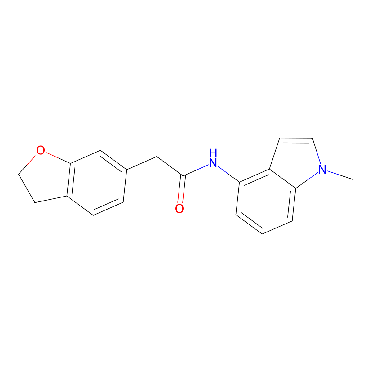 2-(2,3-dihydro-1-benzofuran-6-yl)-N-(1-methyl-1H-indol-4-yl)acetamide molecular structure, CAS 1401589-75-0
