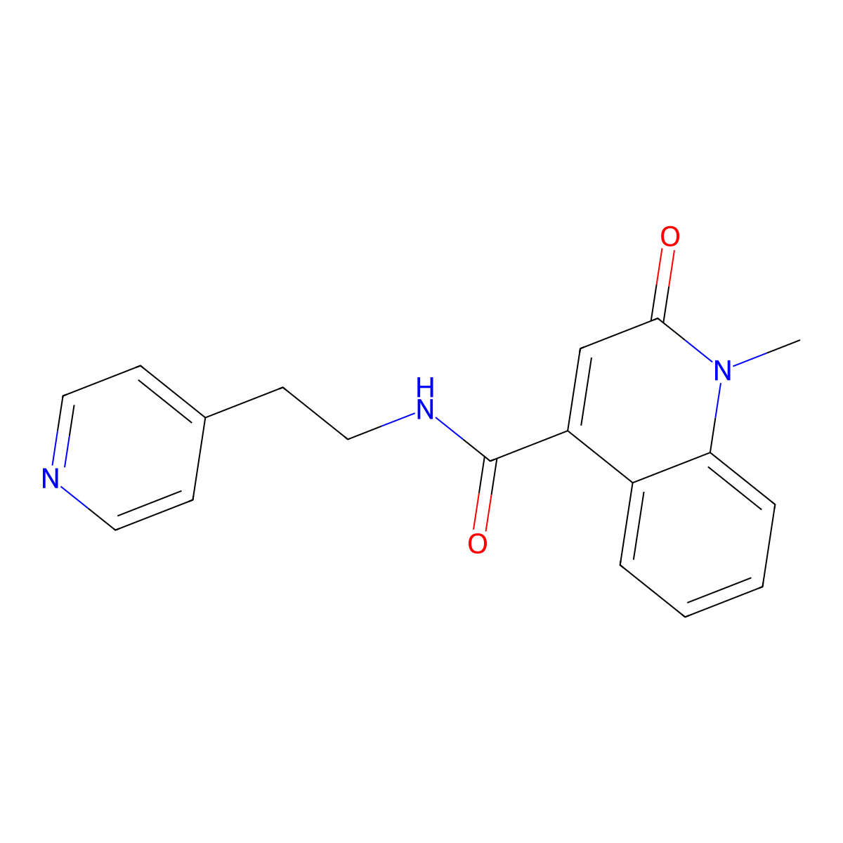 1-methyl-2-oxo-N-[2-(4-pyridyl)ethyl]-1,2-dihydro-4-quinolinecarboxamide molecular structure, CAS 1401589-88-5