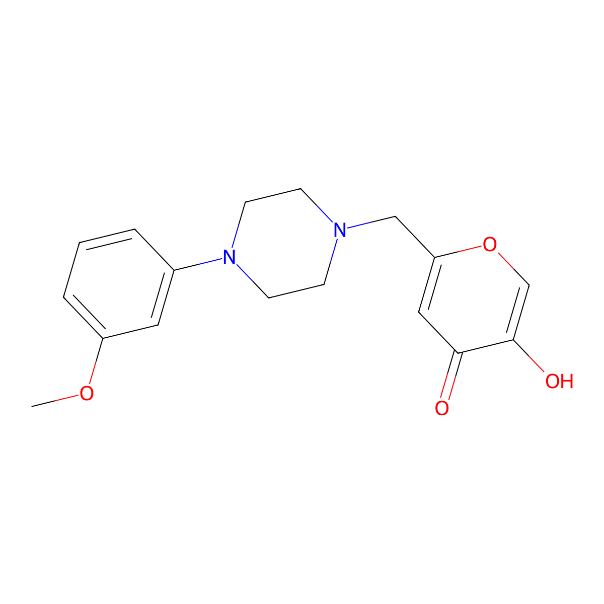 5-hydroxy-2-{[4-(3-methoxyphenyl)piperazin-1-yl]methyl}-4H-pyran-4-one molecular structure, CAS 1401590-08-6