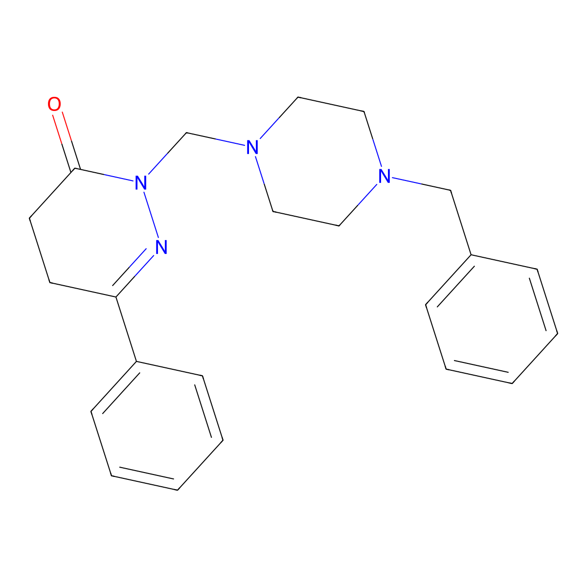 2-[(4-benzylpiperazin-1-yl)methyl]-6-phenyl-4,5-dihydropyridazin-3(2H)-one molecular structure, CAS 1401590-24-6