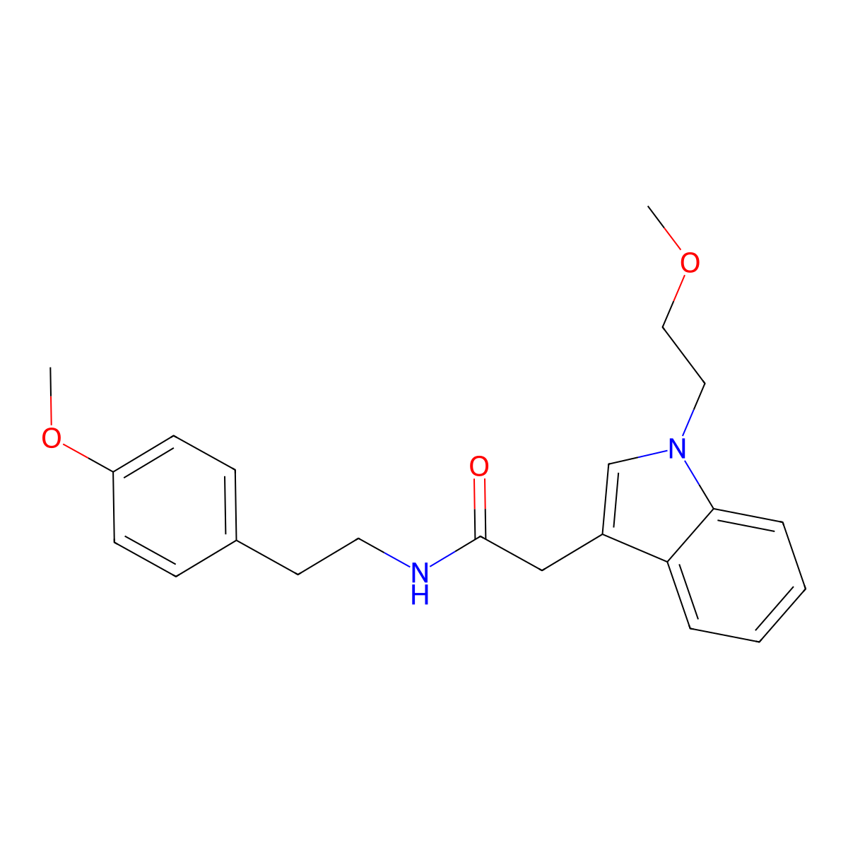 2-[1-(2-methoxyethyl)-1H-indol-3-yl]-N-[2-(4-methoxyphenyl)ethyl]acetamide molecular structure, CAS 1401590-44-0