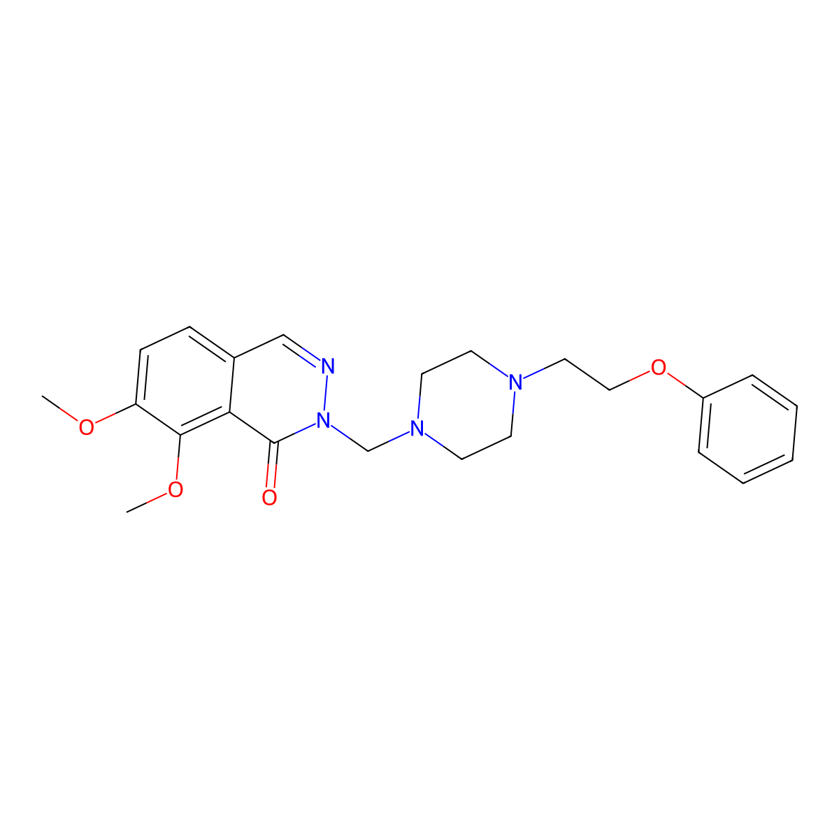 7,8-dimethoxy-2-{[4-(2-phenoxyethyl)piperazin-1-yl]methyl}phthalazin-1(2H)-one molecular structure, CAS 1401590-60-0