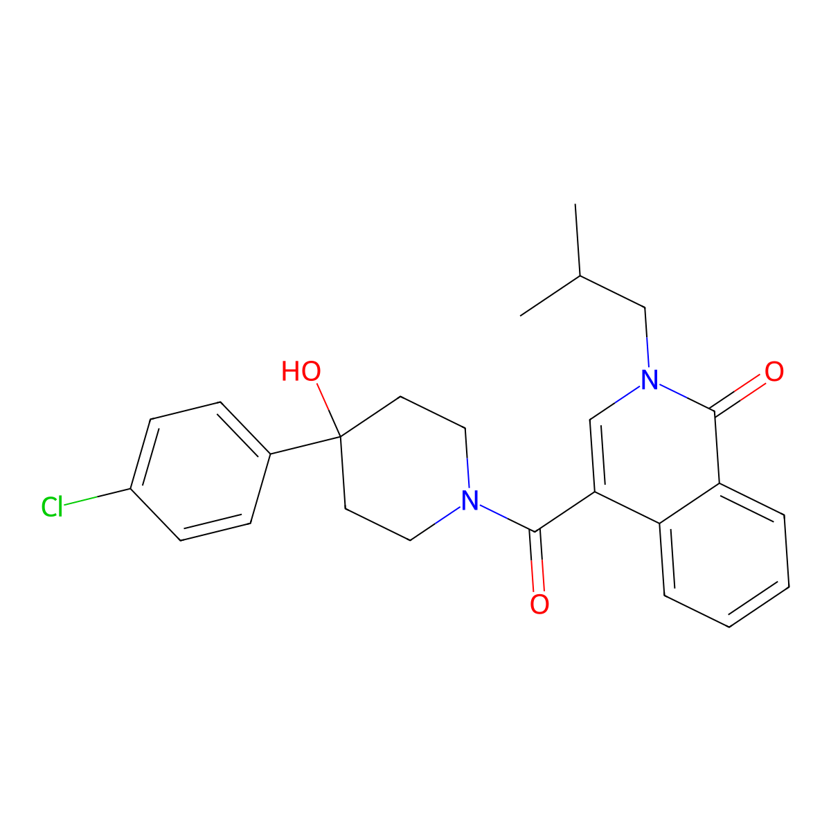 4-{[4-(4-chlorophenyl)-4-hydroxypiperidino]carbonyl}-2-isobutyl-1(2H)-isoquinolinone molecular structure, CAS 1401590-61-1