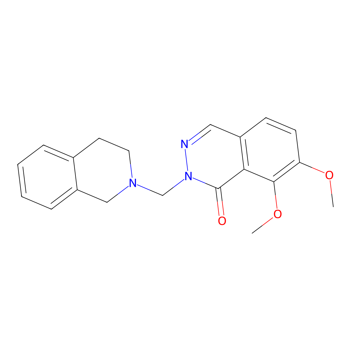 2-(3,4-dihydroisoquinolin-2(1H)-ylmethyl)-7,8-dimethoxyphthalazin-1(2H)-one molecular structure, CAS 1401590-78-0