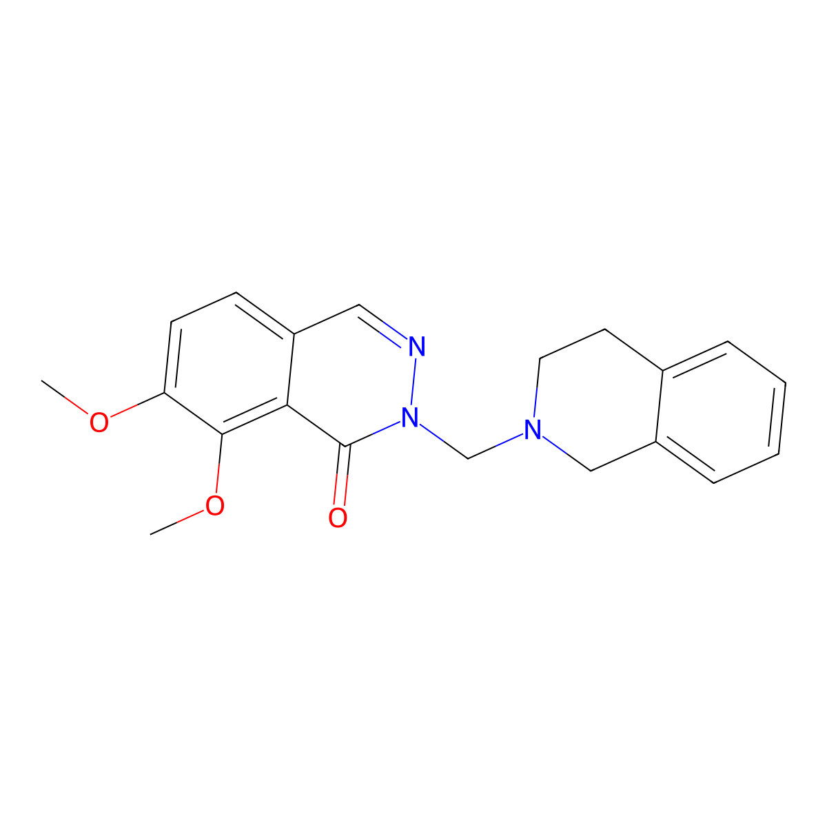 2-(3,4-dihydroisoquinolin-2(1H)-ylmethyl)-7,8-dimethoxyphthalazin-1(2H)-one molecular structure, CAS 1401590-78-0
