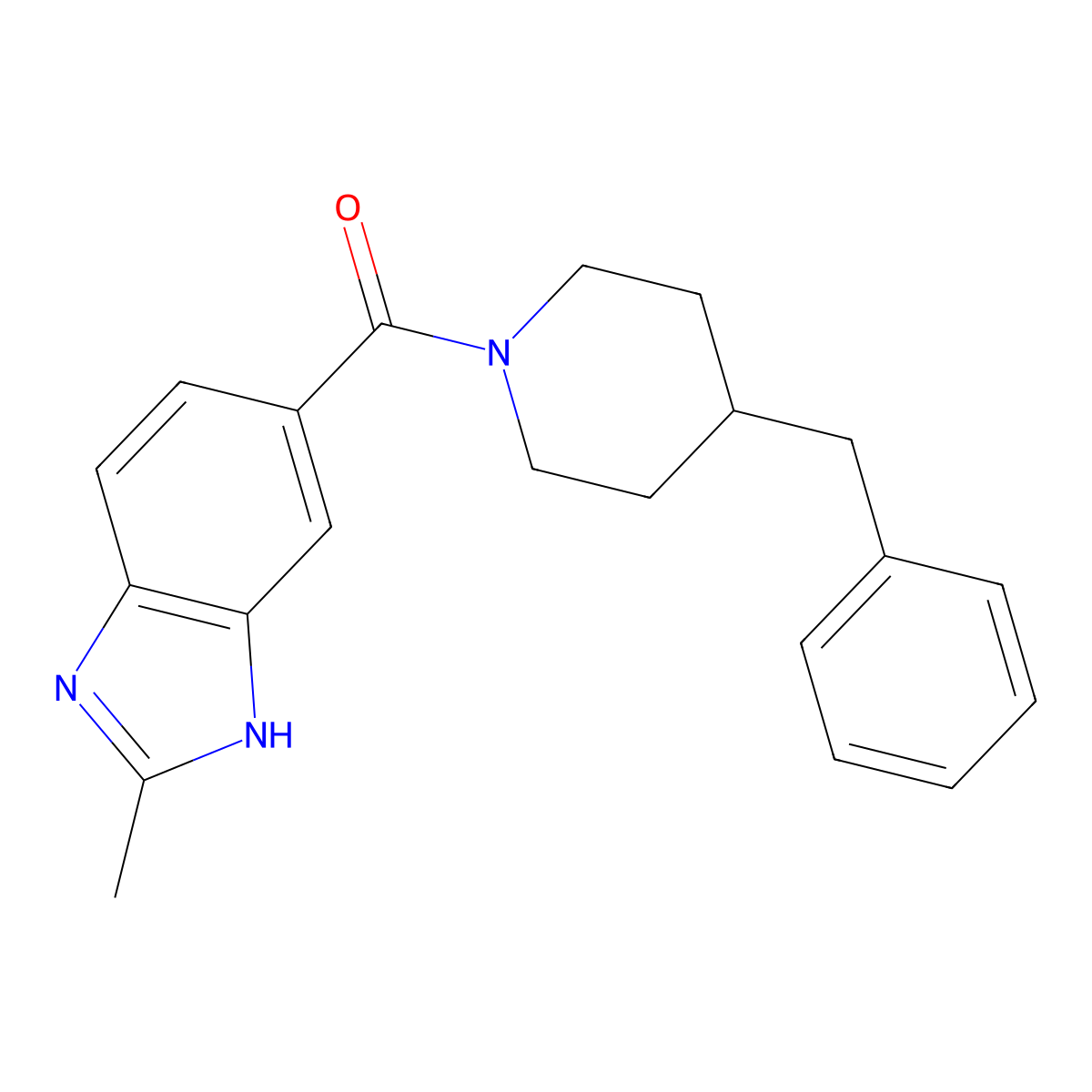 (4-benzylpiperidin-1-yl)(2-methyl-1H-benzimidazol-6-yl)methanone molecular structure, CAS 1401590-84-8