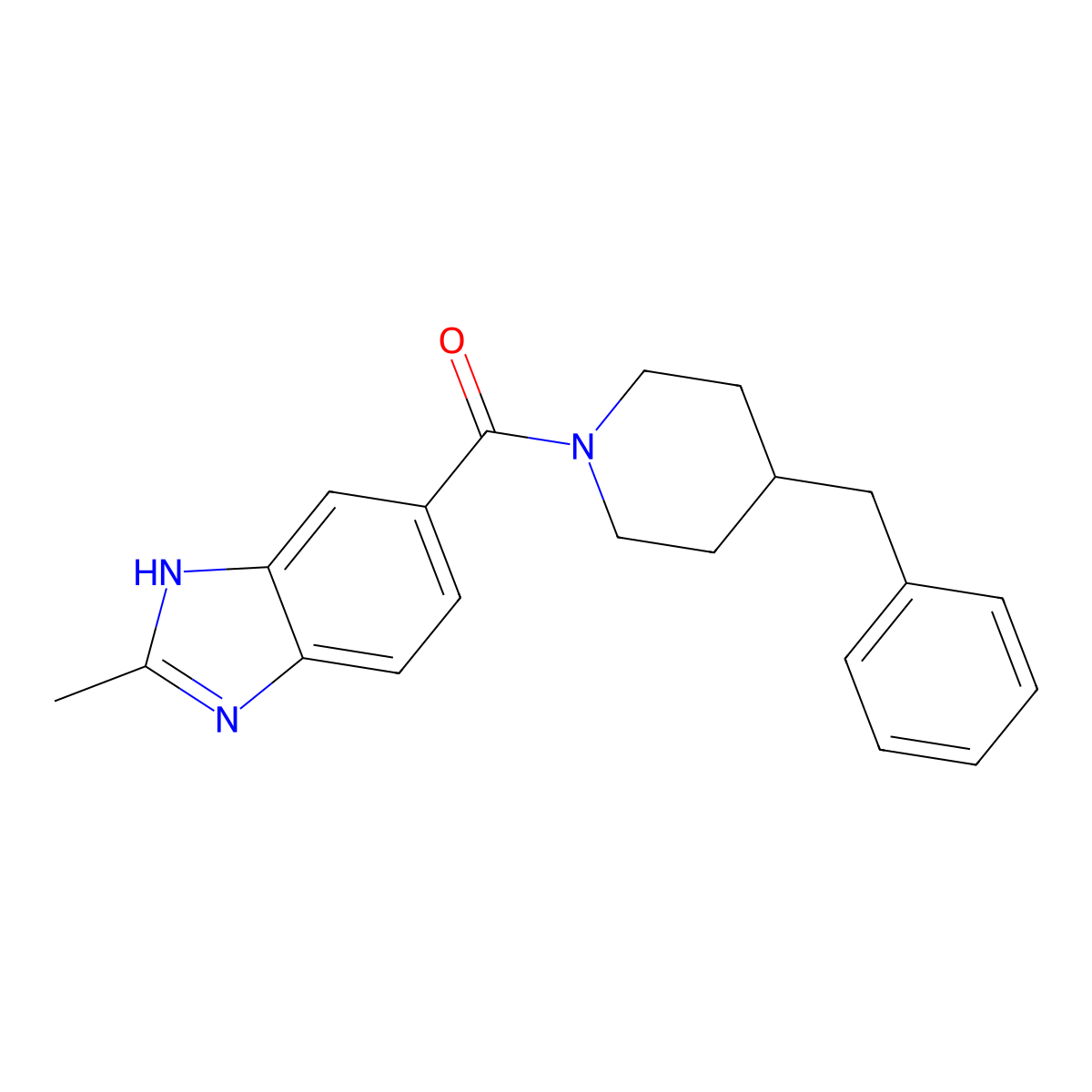 (4-benzylpiperidin-1-yl)(2-methyl-1H-benzimidazol-6-yl)methanone molecular structure, CAS 1401590-84-8