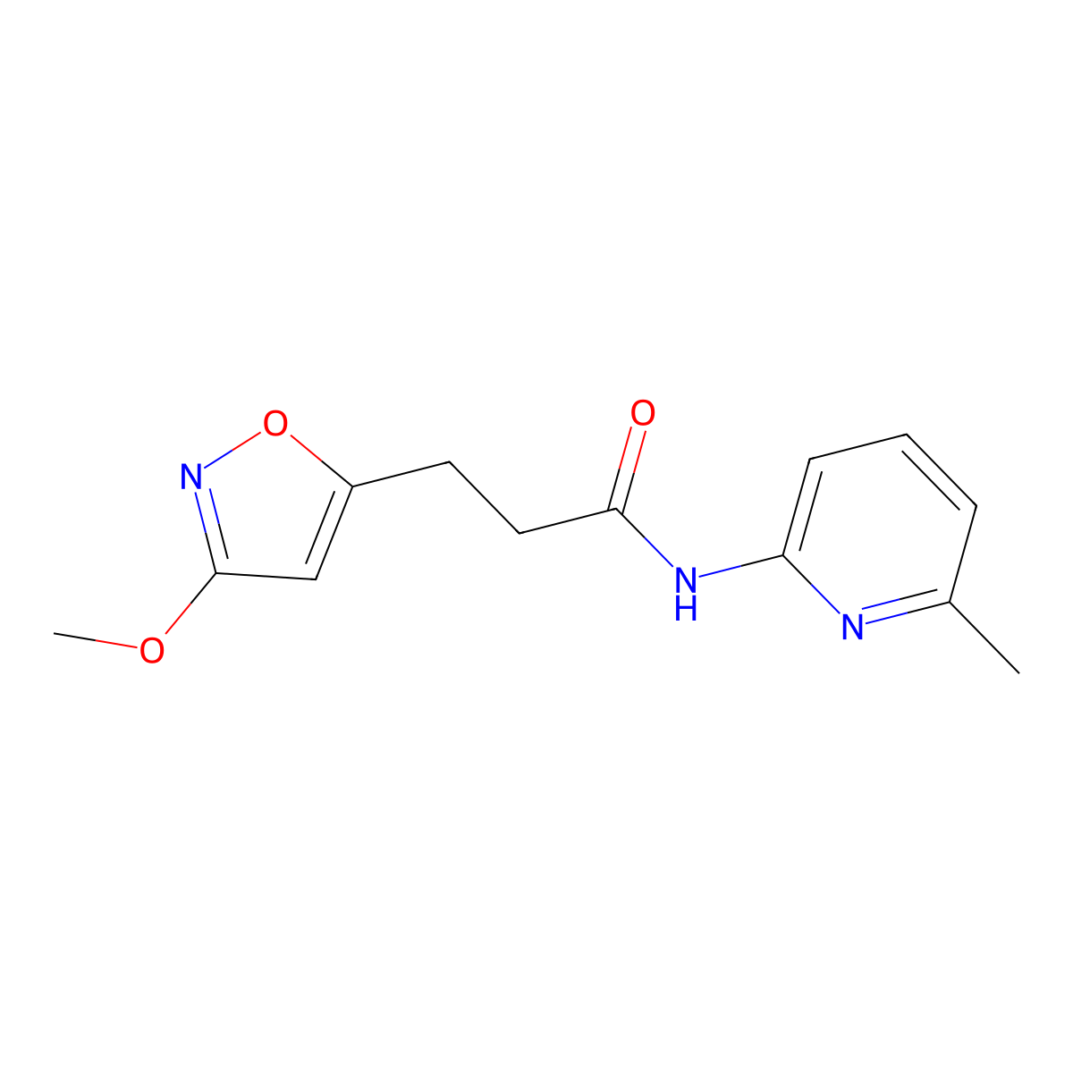 3-(3-methoxy-1,2-oxazol-5-yl)-N-(6-methylpyridin-2-yl)propanamide molecular structure, CAS 1401591-08-9