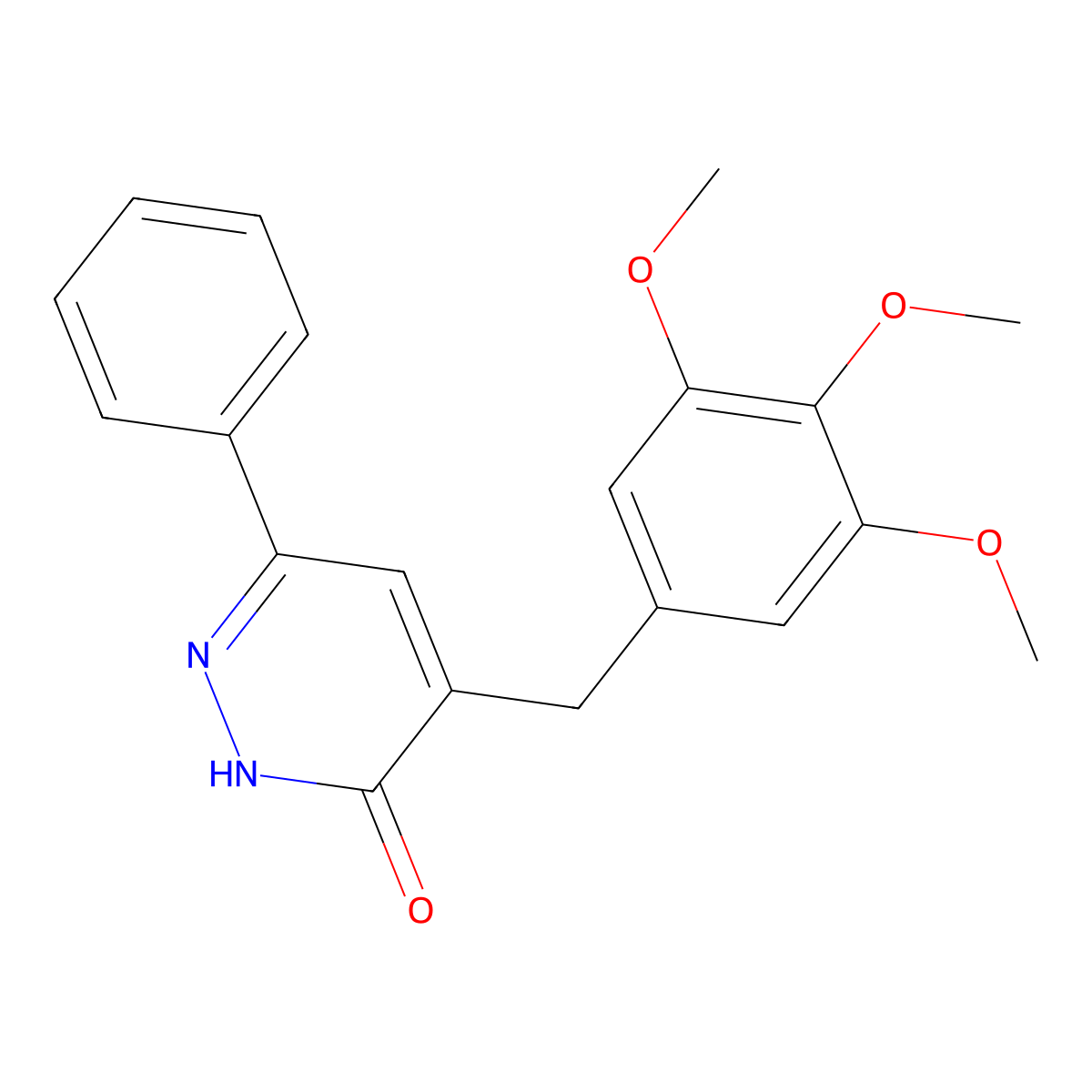 6-phenyl-4-(3,4,5-trimethoxybenzyl)pyridazin-3(2H)-one molecular structure, CAS 1401591-30-7