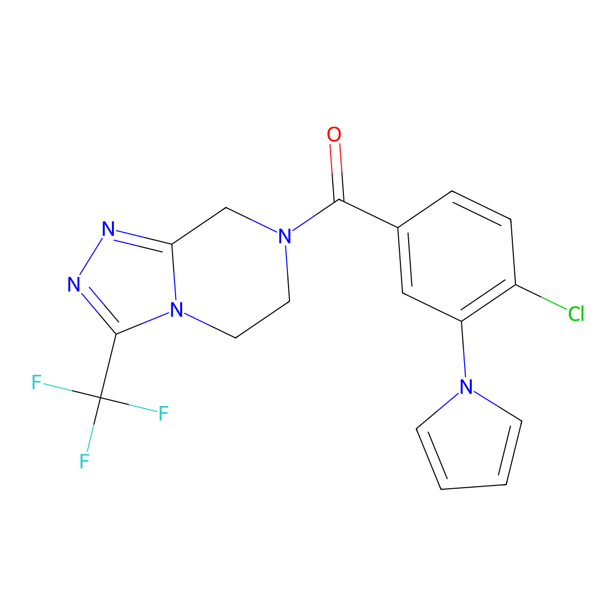 [4-chloro-3-(1H-pyrrol-1-yl)phenyl][3-(trifluoromethyl)-5,6-dihydro[1,2,4]triazolo[4,3-a]pyrazin-7(8H)-yl]methanone molecular structure, CAS 1401591-32-9