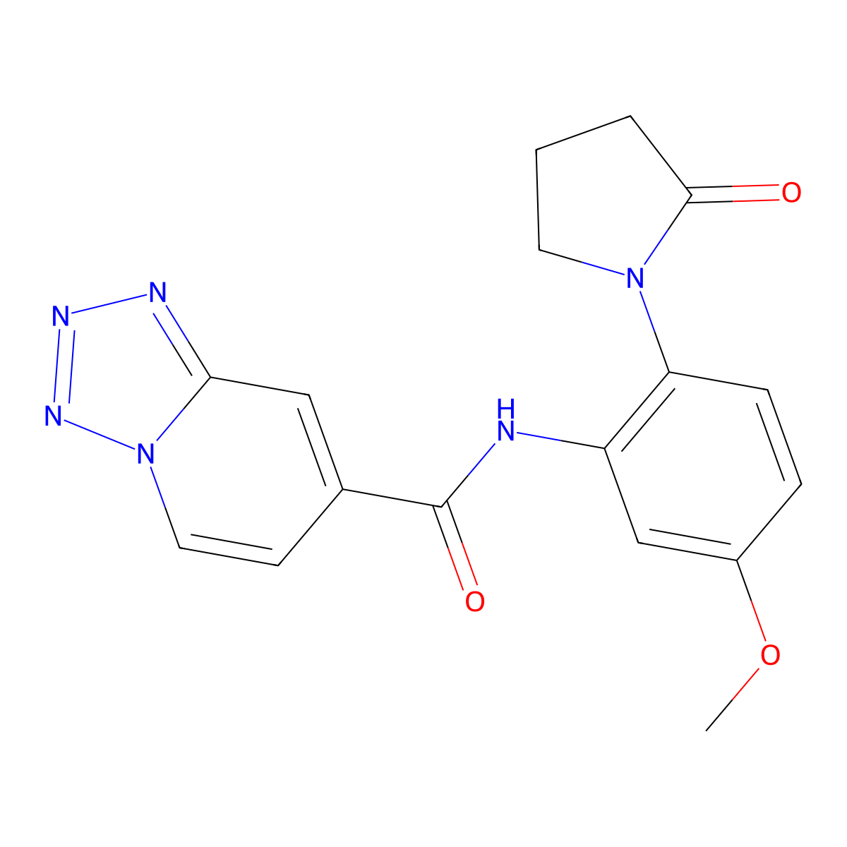 N-[5-methoxy-2-(2-oxopyrrolidin-1-yl)phenyl]tetrazolo[1,5-a]pyridine-7-carboxamide molecular structure, CAS 1401591-37-4
