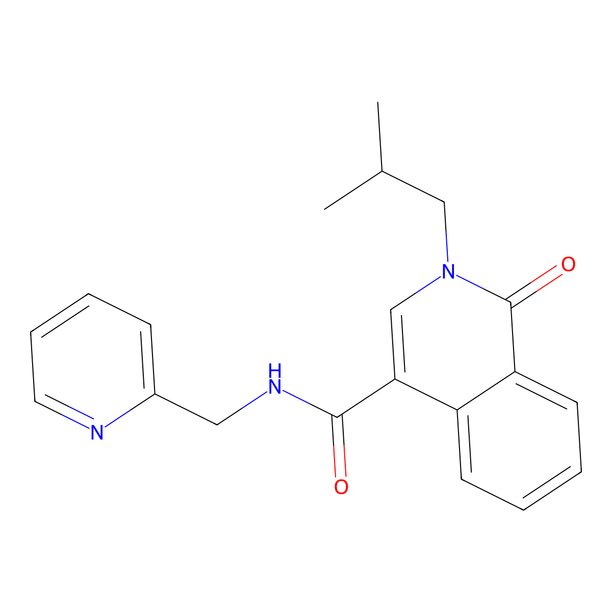 2-isobutyl-1-oxo-N~4~-(2-pyridylmethyl)-1,2-dihydro-4-isoquinolinecarboxamide molecular structure, CAS 1401591-97-6