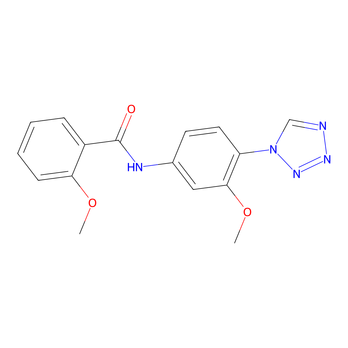 2-methoxy-N-[3-methoxy-4-(1H-tetrazol-1-yl)phenyl]benzamide molecular structure, CAS 1401592-03-7
