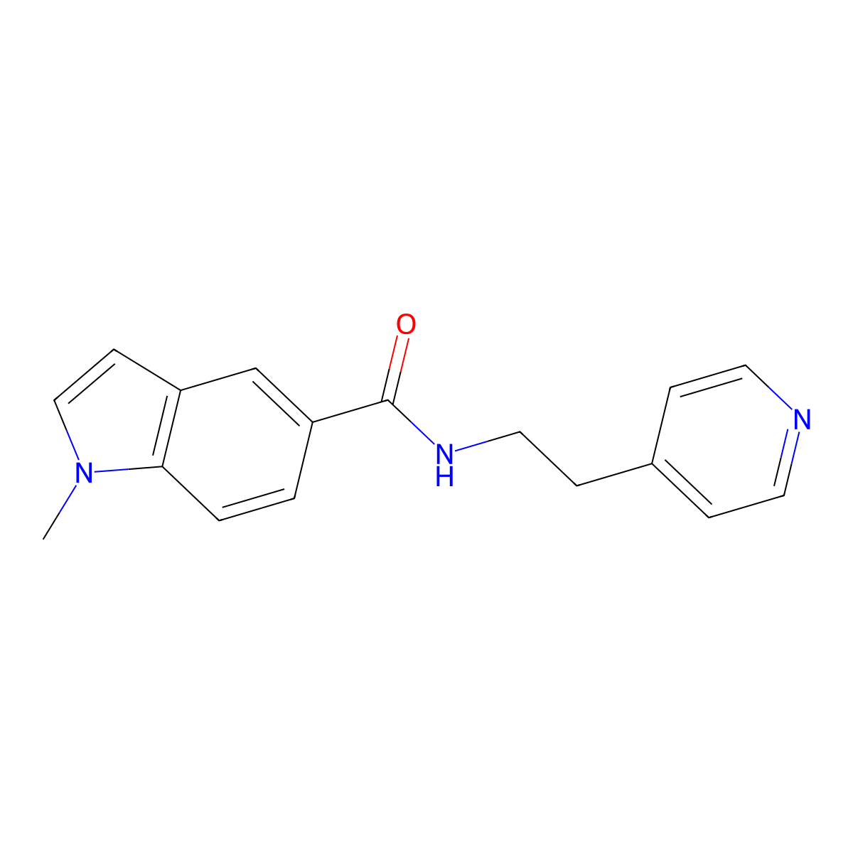 1-methyl-N-[2-(pyridin-4-yl)ethyl]-1H-indole-5-carboxamide molecular structure, CAS 1401592-06-0
