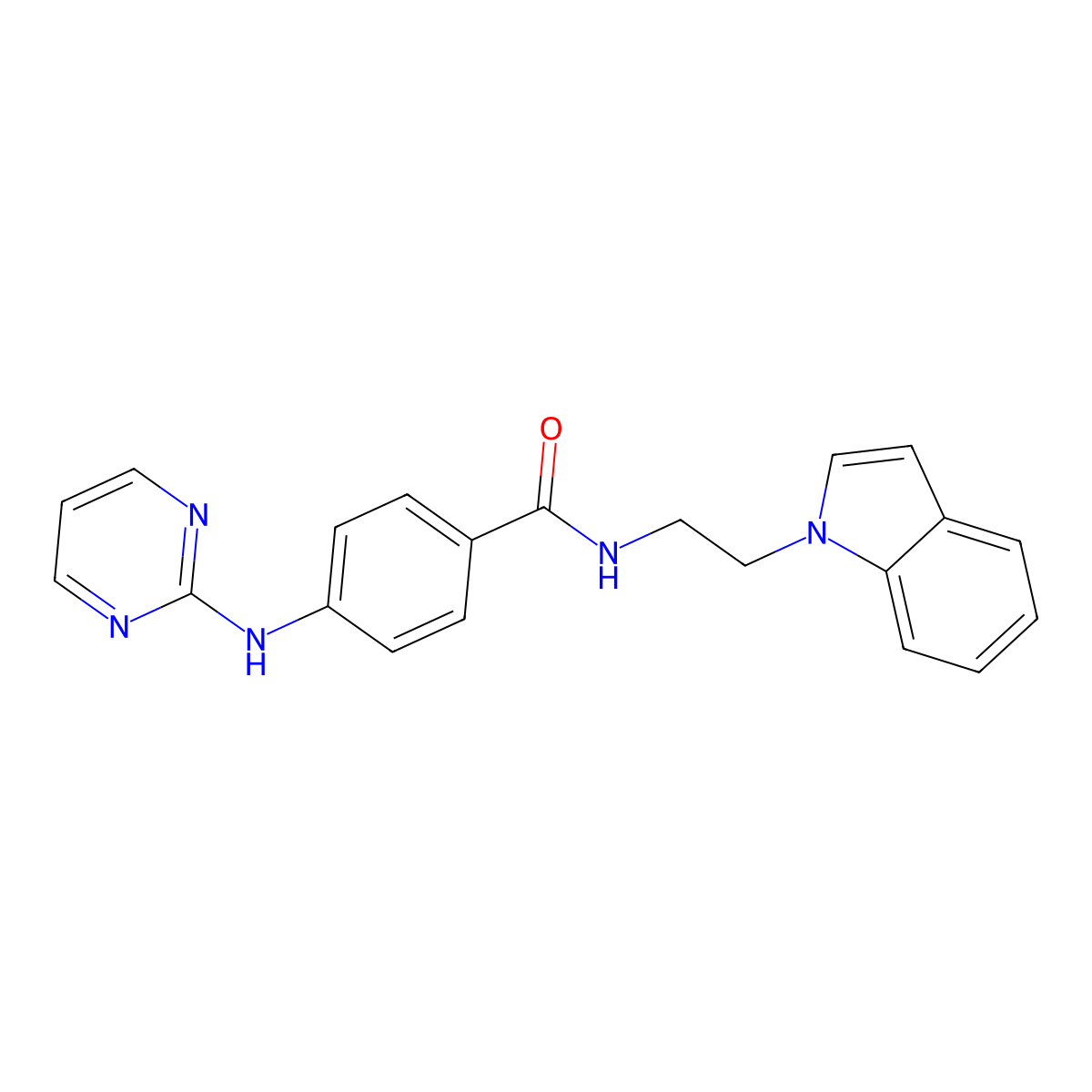 N-[2-(1H-indol-1-yl)ethyl]-4-(pyrimidin-2-ylamino)benzamide molecular structure, CAS 1401592-19-5