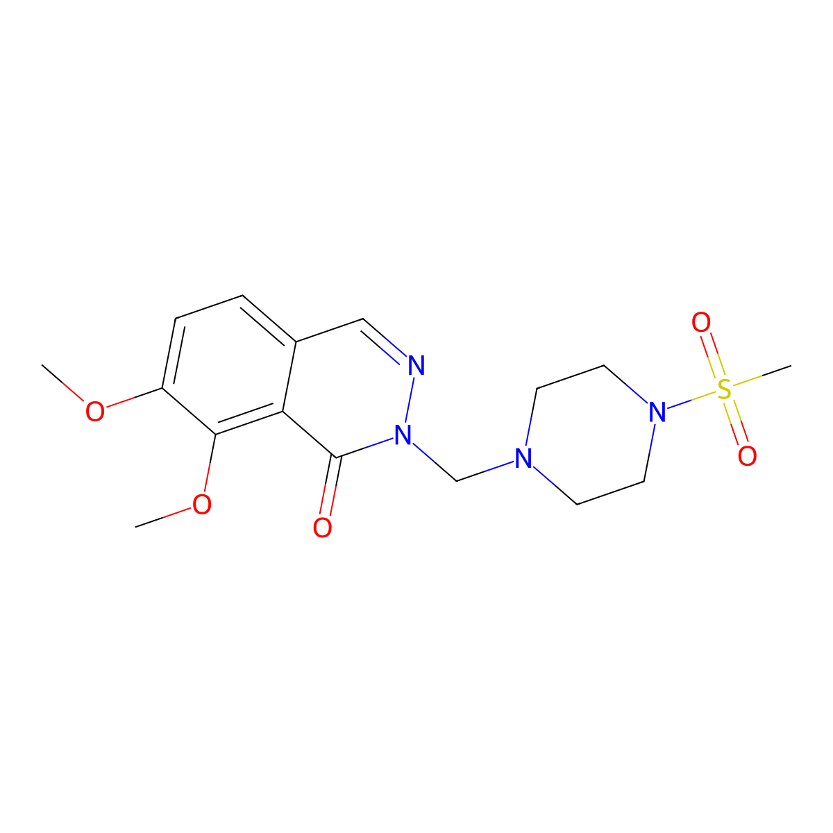 7,8-dimethoxy-2-{[4-(methylsulfonyl)piperazin-1-yl]methyl}phthalazin-1(2H)-one molecular structure, CAS 1401592-33-3