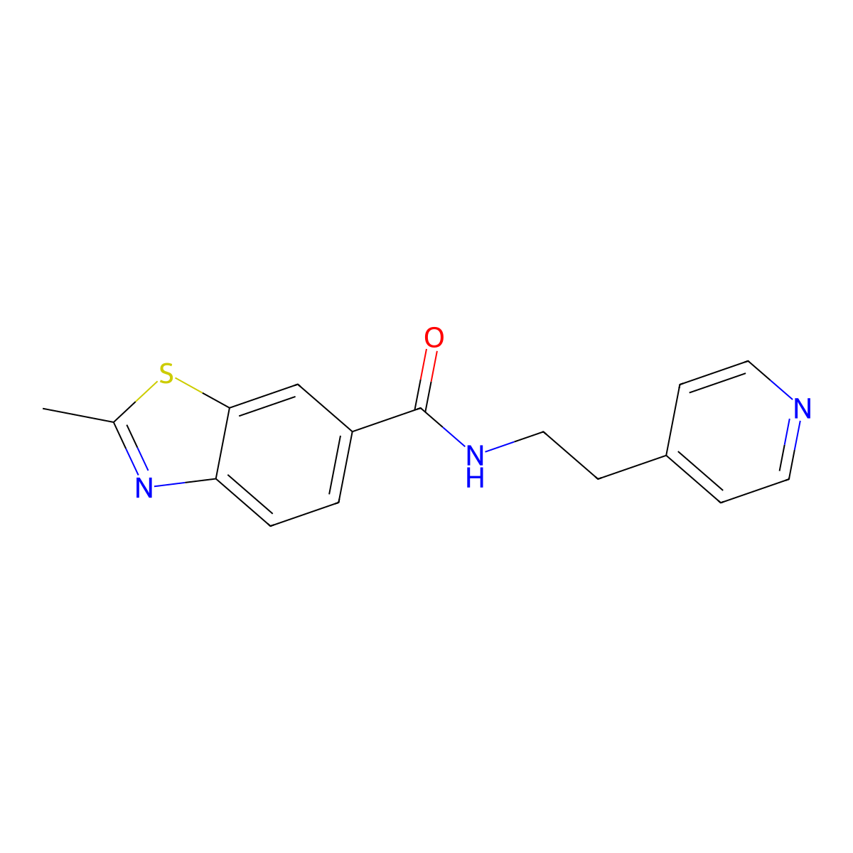 2-methyl-N-[2-(4-pyridyl)ethyl]-1,3-benzothiazole-6-carboxamide molecular structure, CAS 1401592-46-8
