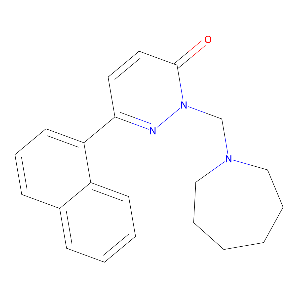 2-(azepan-1-ylmethyl)-6-(naphthalen-1-yl)pyridazin-3(2H)-one molecular structure, CAS 1401592-53-7