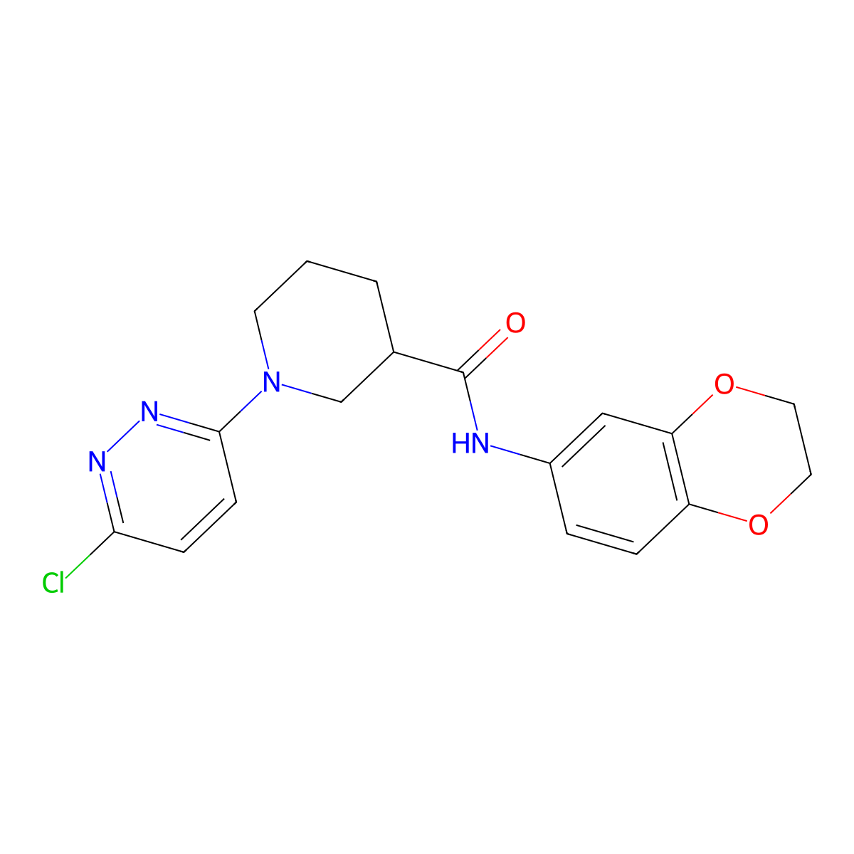 1-(6-chloropyridazin-3-yl)-N-(2,3-dihydrobenzo[b][1,4]dioxin-6-yl)piperidine-3-carboxamide molecular structure, CAS 1401592-64-0