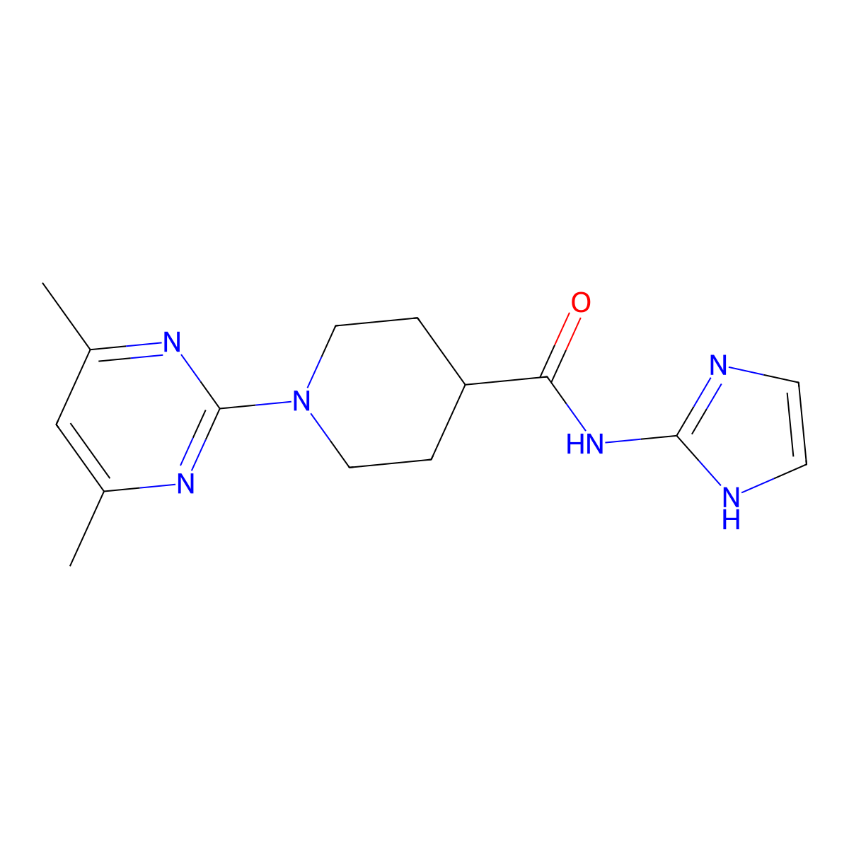 1-(4,6-dimethylpyrimidin-2-yl)-N-(1H-imidazol-2-yl)piperidine-4-carboxamide molecular structure, CAS 1401592-67-3