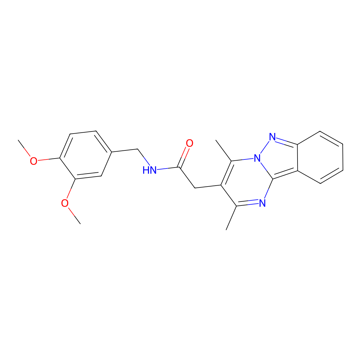 N-(3,4-dimethoxybenzyl)-2-(2,4-dimethylpyrimido[1,2-b]indazol-3-yl)acetamide molecular structure, CAS 1401593-01-8