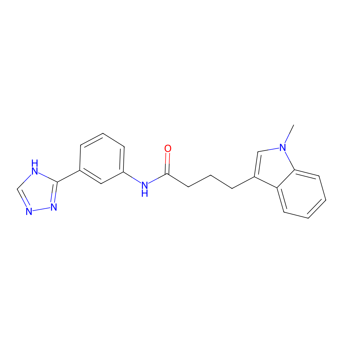 4-(1-methyl-1H-indol-3-yl)-N-[3-(1H-1,2,4-triazol-3-yl)phenyl]butanamide molecular structure, CAS 1401593-45-0