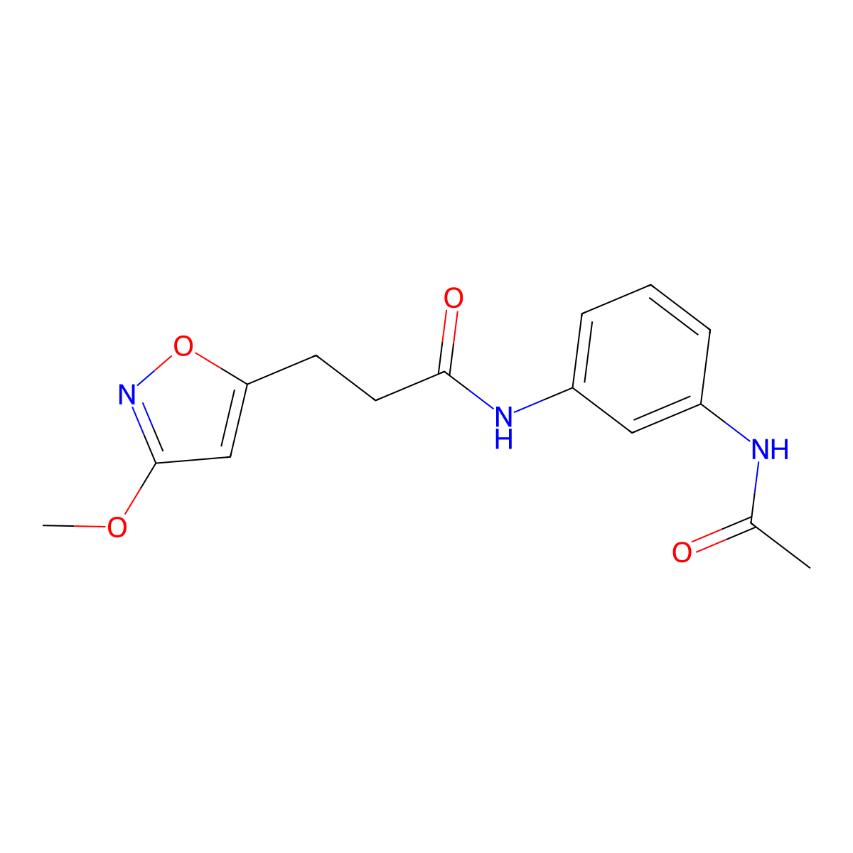 N-(3-acetamidophenyl)-3-(3-methoxyisoxazol-5-yl)propanamide molecular structure, CAS 1401593-84-7