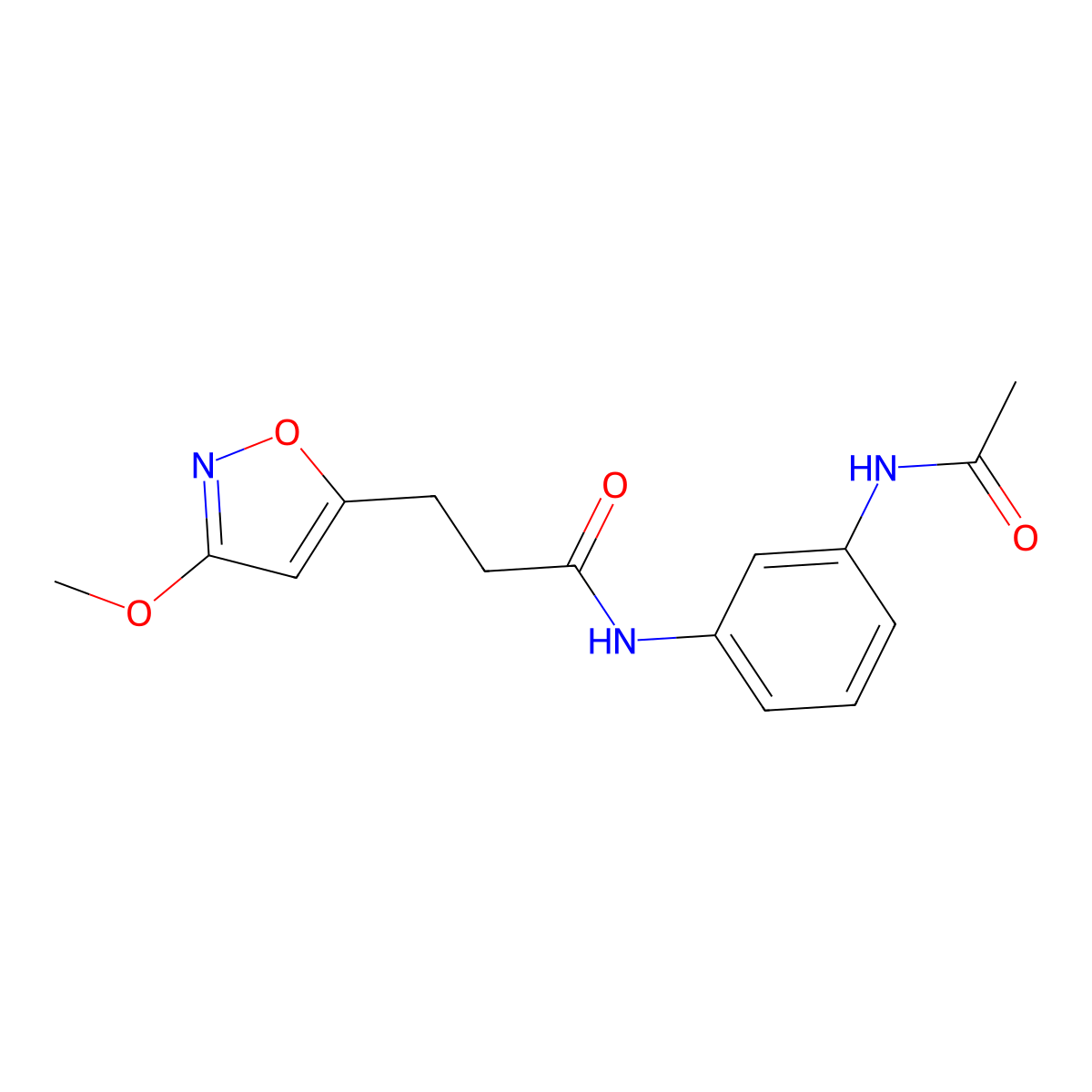 N-(3-acetamidophenyl)-3-(3-methoxyisoxazol-5-yl)propanamide molecular structure, CAS 1401593-84-7