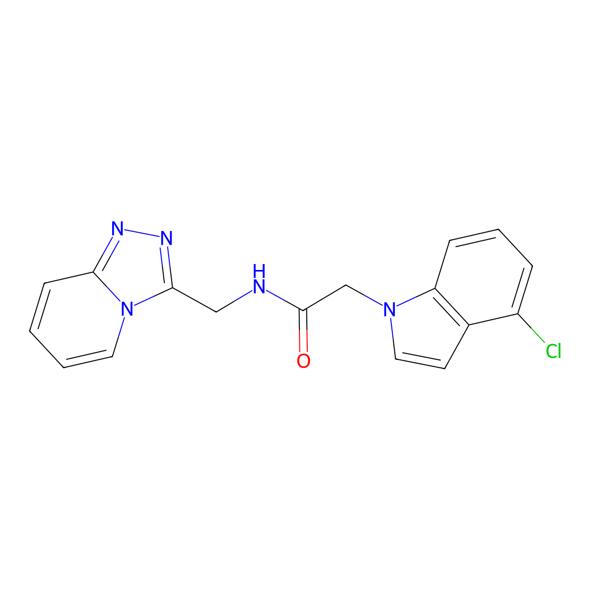 2-(4-chloro-1H-indol-1-yl)-N-([1,2,4]triazolo[4,3-a]pyridin-3-ylmethyl)acetamide molecular structure, CAS 1401594-59-9