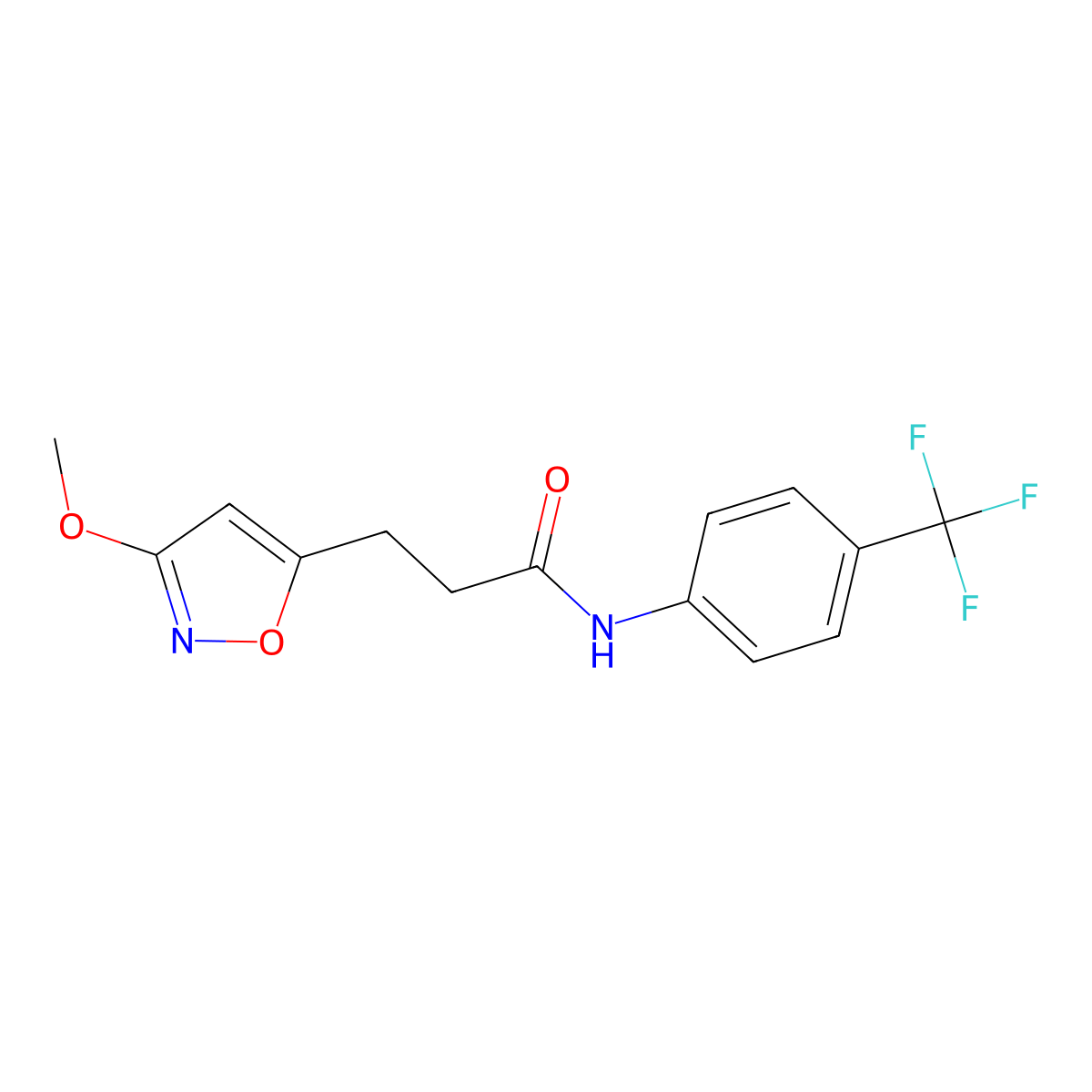 3-(3-methoxy-1,2-oxazol-5-yl)-N-[4-(trifluoromethyl)phenyl]propanamide molecular structure, CAS 1401594-70-4
