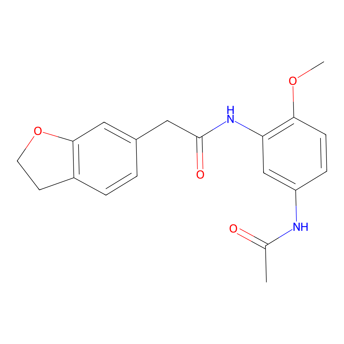 N-[5-(acetylamino)-2-methoxyphenyl]-2-(2,3-dihydro-1-benzofuran-6-yl)acetamide molecular structure, CAS 1401595-06-9