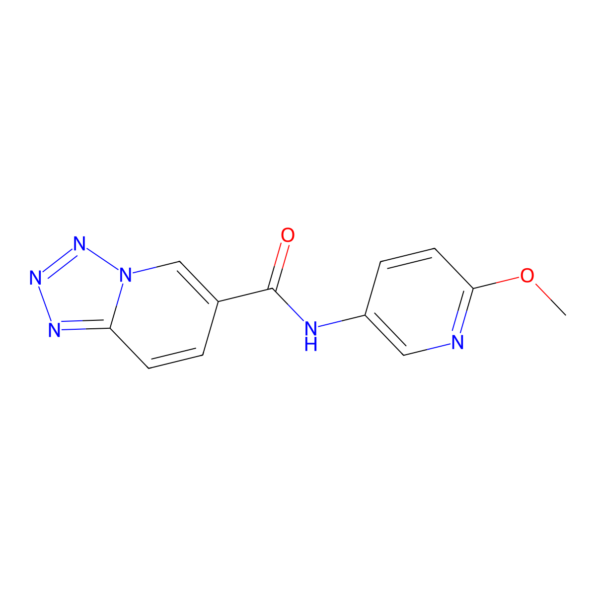 N-(6-methoxypyridin-3-yl)tetrazolo[1,5-a]pyridine-6-carboxamide molecular structure, CAS 1401595-20-7