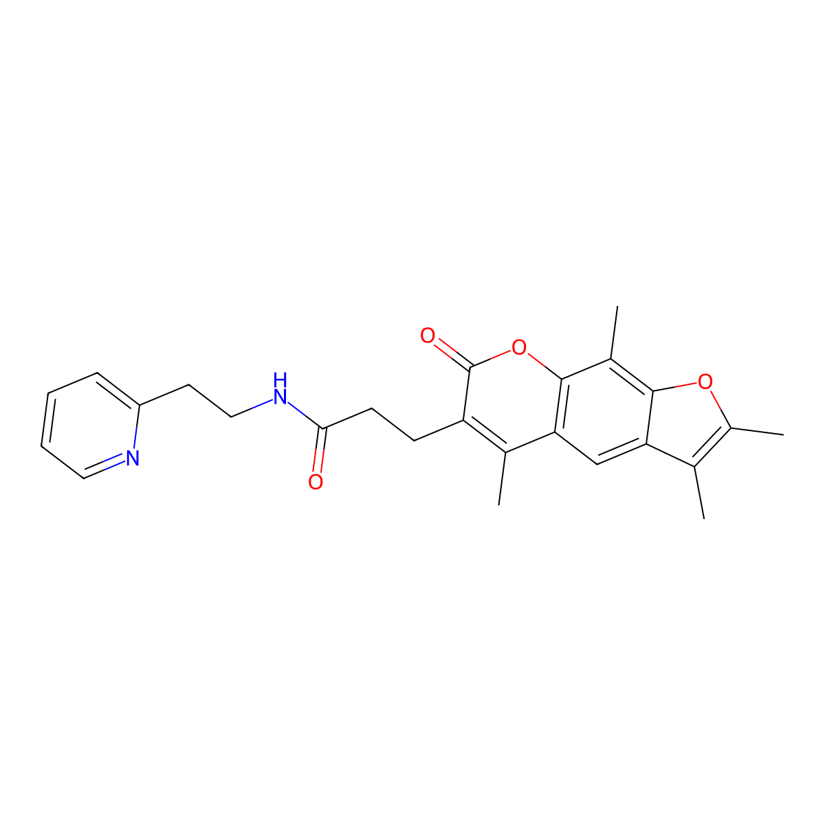 N-[2-(2-pyridyl)ethyl]-3-(2,3,5,9-tetramethyl-7-oxo-7H-furo[3,2-g]chromen-6-yl)propanamide molecular structure, CAS 1401595-36-5
