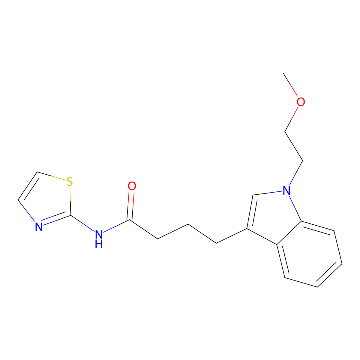 4-(1-(2-methoxyethyl)-1H-indol-3-yl)-N-(thiazol-2-yl)butanamide molecular structure, CAS 1401595-52-5