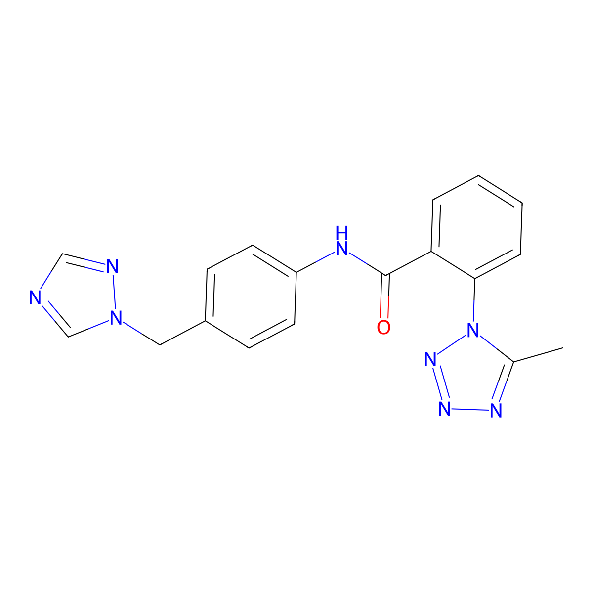 2-(5-methyl-1H-tetrazol-1-yl)-N-[4-(1H-1,2,4-triazol-1-ylmethyl)phenyl]benzamide molecular structure, CAS 1401595-59-2