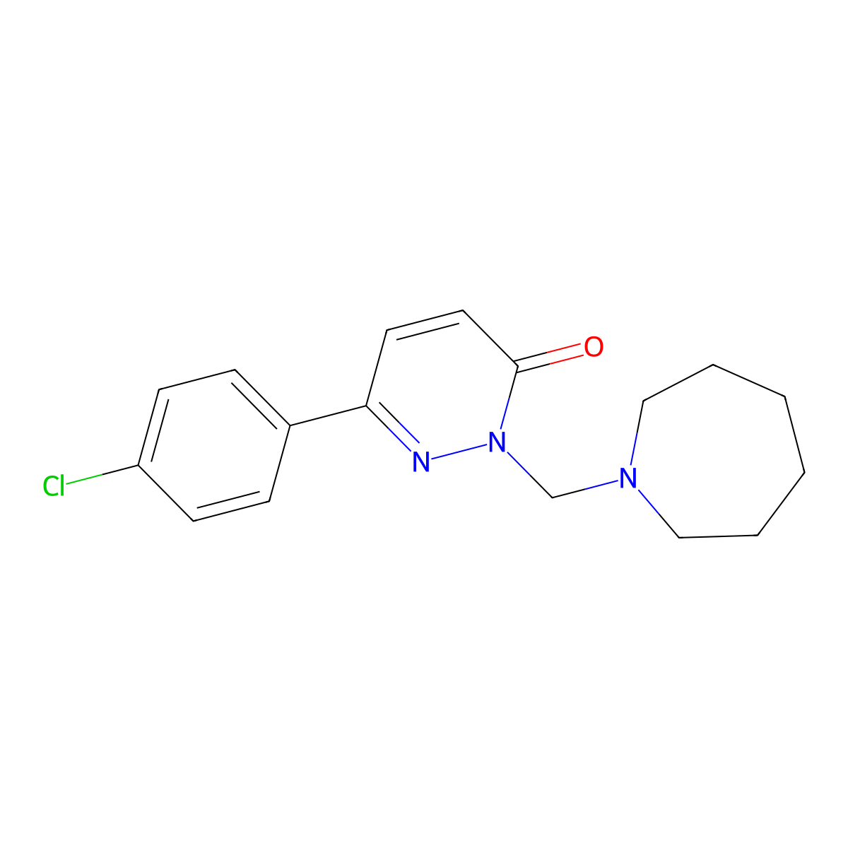 2-(azepan-1-ylmethyl)-6-(4-chlorophenyl)pyridazin-3(2H)-one molecular structure, CAS 1401595-62-7