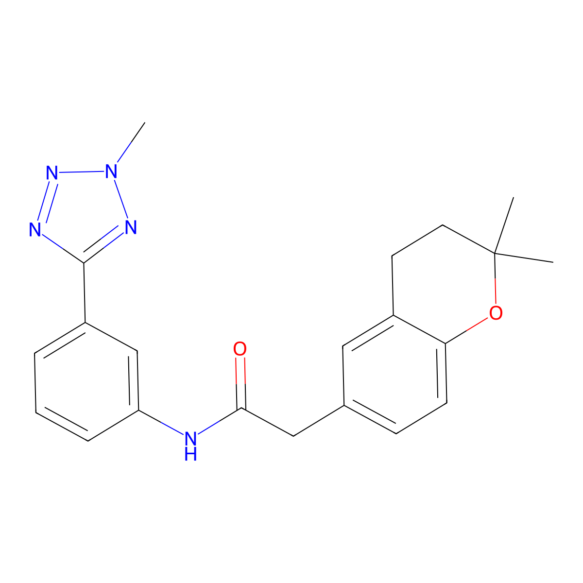 2-(2,2-dimethyl-3,4-dihydro-2H-chromen-6-yl)-N-[3-(2-methyl-2H-tetrazol-5-yl)phenyl]acetamide molecular structure, CAS 1401595-64-9