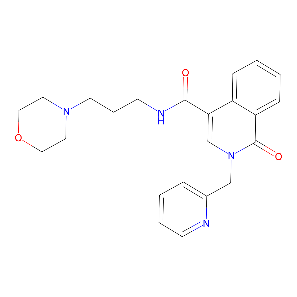 N-[3-(morpholin-4-yl)propyl]-1-oxo-2-(pyridin-2-ylmethyl)-1,2-dihydroisoquinoline-4-carboxamide molecular structure, CAS 1401595-97-8