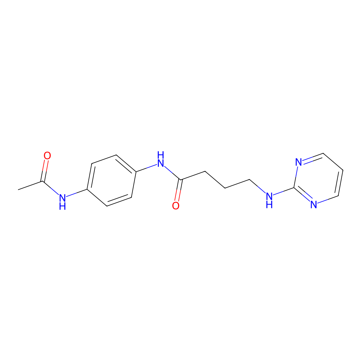 N-[4-(acetylamino)phenyl]-4-(2-pyrimidinylamino)butanamide molecular structure, CAS 1401596-12-0