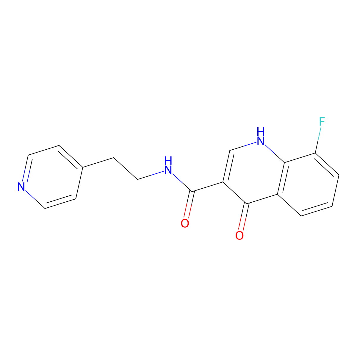 8-fluoro-4-hydroxy-N-[2-(4-pyridyl)ethyl]-3-quinolinecarboxamide molecular structure, CAS 1401596-33-5