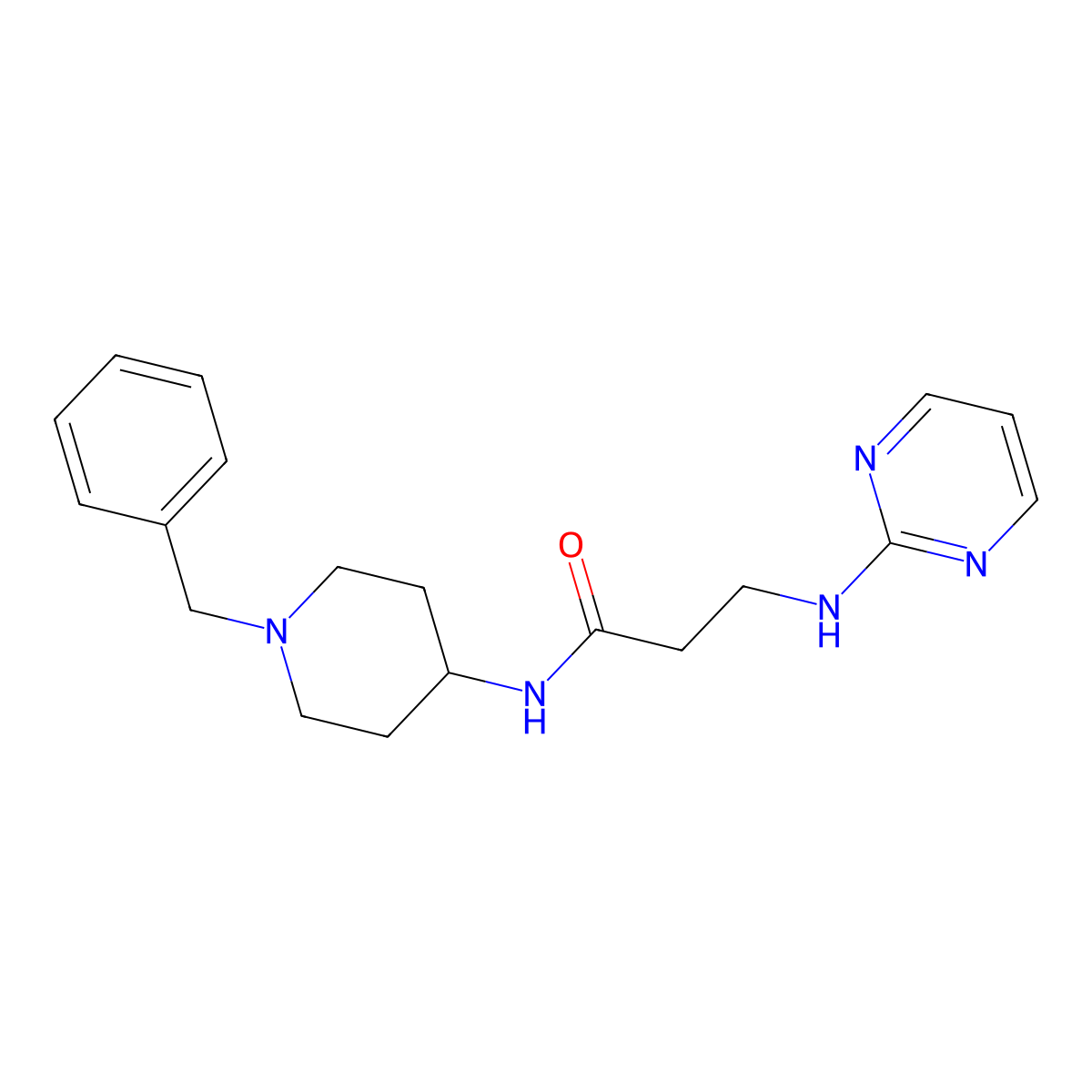 N-(1-benzyl-4-piperidyl)-3-(2-pyrimidinylamino)propanamide molecular structure, CAS 1401596-38-0