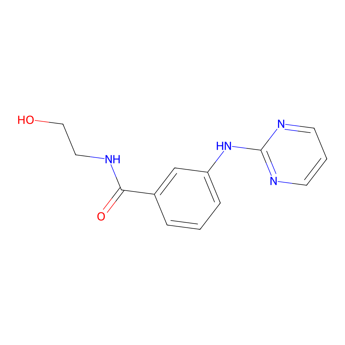 N-(2-hydroxyethyl)-3-(pyrimidin-2-ylamino)benzamide molecular structure, CAS 1401596-71-1